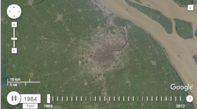 借助谷歌卫星地图观察世界30年来的巨大变迁 谷歌卫星地图