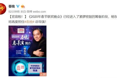 2020年春节联欢晚会杨东升任春晚导演 - 壹忧舍