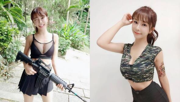 图片[1] - 啦啦队女神(巫苡萱)穿低胸迷彩化身火辣女兵 网友：快绑架我 - 壹忧舍