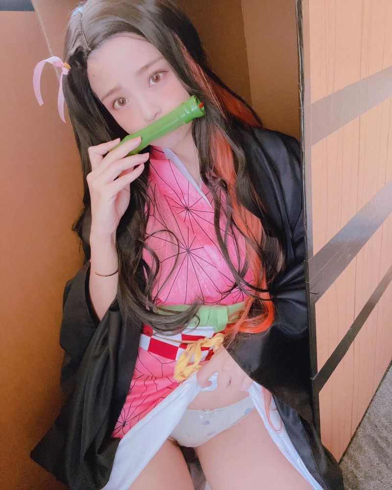 ▲米砂版本的「祢豆子」情慾流动。（图／米砂IG）